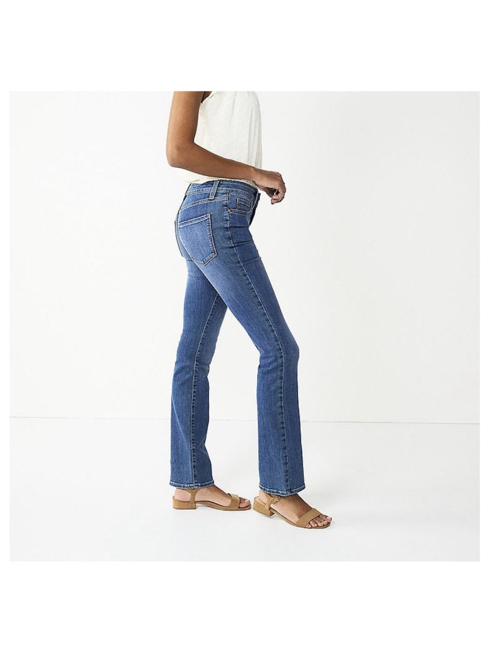LC Lauren Conrad Blue Barely Bootcut Jeans size 6 short
